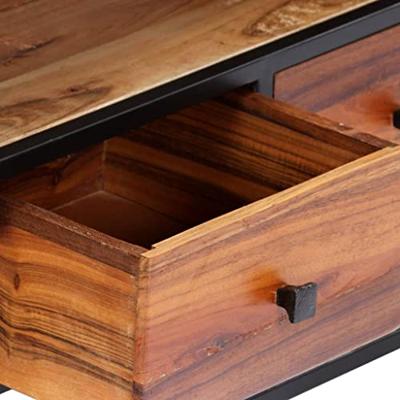 Tv-meubel 120x30x40 cm massief gerecycled hout en staal