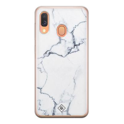 Samsung Galaxy A40 siliconen hoesje - Marmer grijs