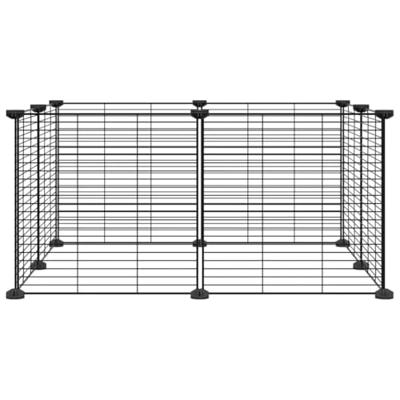 VidaXL Huisdierkooi met 8 panelen, zwart, 35x35 cm, staal