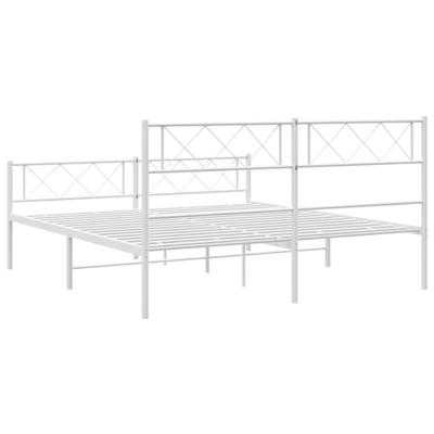 Bedframe met hoofd- en voeteneinde metaal wit 120x200 cm - thumbnail