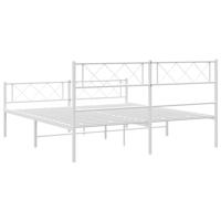 Bedframe met hoofd- en voeteneinde metaal wit 120x200 cm - thumbnail