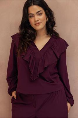 Jezz ruffle top - blackberry - 13367