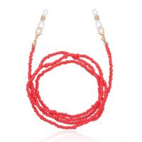 Deja Jewels Rood Koord voor Zonnebril of Leesbril met Kraaltjes - thumbnail