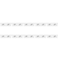 Spot Armatuur 10 Pack - Pragmi Borny Pro - GU10 Inbouwspot - Rechthoek Dubbel - Wit - Aluminium - Kantelbaar - 175x92mm - thumbnail