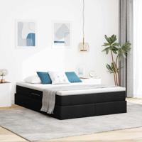 Opbergbed met matras met matras Zwart 140 x 190 cm Polyester - thumbnail