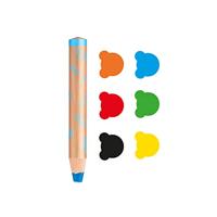 Carioca kleurpotlood Baby 3-in-1, geassorteerde kleuren, 6 stuks in een kartonnen etui - thumbnail