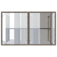 Tuintafel met glazen blad 110x68x70 cm poly rattan grijs - thumbnail