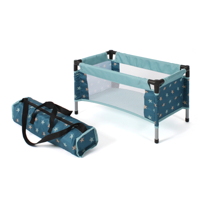 Poppen Reisbedje - Stars Turquoise