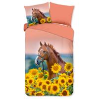 Good Morning Kinderdekbedovertrek "paard met zonnebloemen" - Multi - (140x200/220 cm) - Katoen - thumbnail