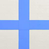 Gymnastiekmat met pomp opblaasbaar 400x100x15 cm PVC blauw - thumbnail