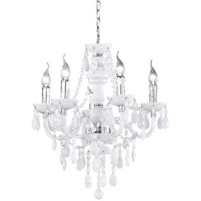 LED Kroonluchter Mat Wit - 5-lichts Rond E14 Fitting Aluminium