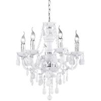 LED Kroonluchter Mat Wit - 5-lichts Rond E14 Fitting Aluminium - thumbnail