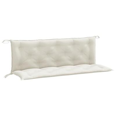 VidaXL Tuinbankkussens 2 st 150x50x7 cm stof gemêleerd crèmekleurig