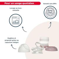 THERMOBABY Lekvrije beker + deksel - Poederroze - thumbnail