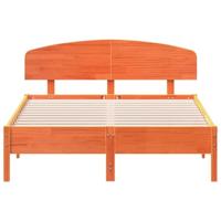 Bedframe zonder matras massief grenenhout wasbruin 120x190 cm - thumbnail