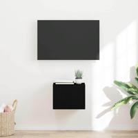 TV Wandkast Wandgemonteerd Zwart 60 x 31 x 29.5 cm Bewerkt hout - thumbnail