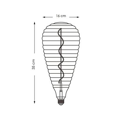 Edison Vintage E27 LED filament lichtbron Hive | Spiraal | Retro LED lamp | 16/16/35cm | Amber | geschikt voor E27 fitting | Dimbaar | 4W 280lm 2700K | warm wit licht