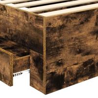 Bedframe met hoofdeinde Gerookt eiken 75 x 190 cm Bewerkt hout - thumbnail
