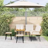 Tuinbankenset 4 pcs Beige poly rattan - thumbnail