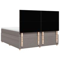Boxspring met matras stof taupe 180x200 cm - thumbnail