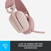 Logitech ZONE VIBE 100 Over Ear headset Bluetooth Stereo Roze Ruisonderdrukking (microfoon), Noise Cancelling Volumeregeling, Microfoon uitschakelbaar (mute) - thumbnail