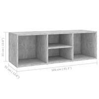 VidaXL Schoenenopbergbank 105x35x35 cm bewerkt hout betongrijs - thumbnail