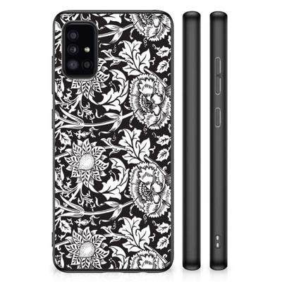 Samsung Galaxy A51 Skin Case Black Flowers