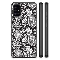 Samsung Galaxy A51 Skin Case Black Flowers - thumbnail