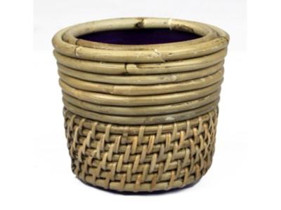 Drypot rotan lombok d14h12cm grijs Van der Leeden - Van der leeden