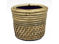 Drypot rotan lombok d14h12cm grijs Van der Leeden - Van der leeden - thumbnail