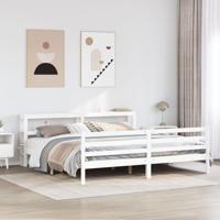 Bedframe zonder matras massief grenenhout wit 200x200 cm - thumbnail