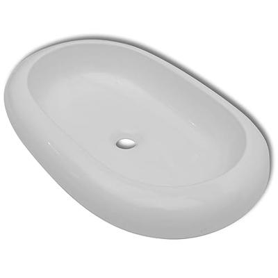 VidaXL Luxe keramische wasbak ovaal 63 x 42 cm (wit)