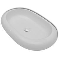 VidaXL Luxe keramische wasbak ovaal 63 x 42 cm (wit) - thumbnail