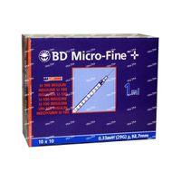 BD Microfine Insuline Spuit 1,0ml 29g 12,7mm100 324827 - thumbnail