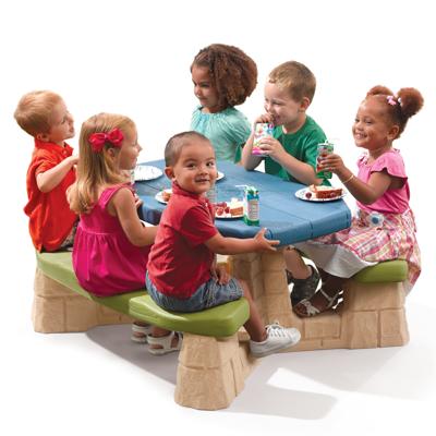 Step2 Naturally Playful Picknicktafel met parasol (aqua) Step2 Naturally Playful Picknicktafel met parasol (aqua)