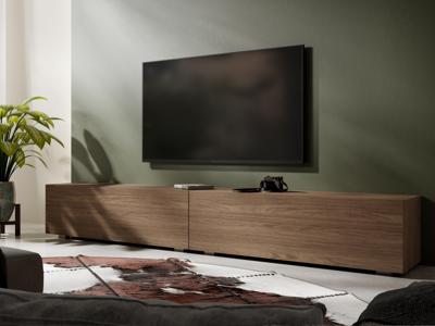 Tv-meubel KINGSTON 2 klapdeuren 210 cm walnoot