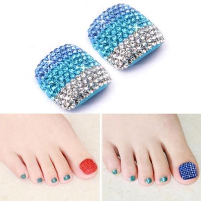 2 stuks Crystal nep Nail Art Tips Rhinestone volledige dekking teennagels Decals stickers (NO: 20)