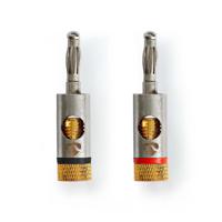 Nedis CATB26900GD Banana Connector Banana Male Goud Verguld 2 Stuks Aluminium Metaal - thumbnail