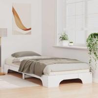 Bedframe met opslag Wit 100 x 210 cm Hout - thumbnail