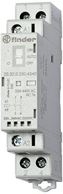 Finder 22.32.0.024.4340 Contactor 2x NO 24 V/DC, 24 V/AC 25 A 1 stuk(s)