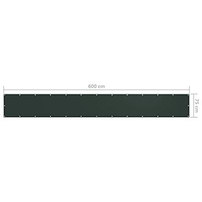VidaXL Balkonscherm 75x600 cm oxford stof donkergroen VidaXL Balkonscherm 75x600 cm oxford stof donkergroen