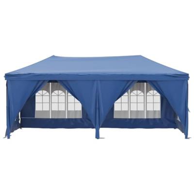 Partytent inklapbaar met zijwanden 3x6 m blauw - thumbnail