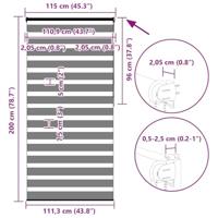 VidaXL Zebra rolgordijn 115x200 cm stofbreedte 110,9cm polyester bruin - thumbnail