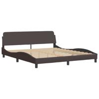 Bedframe zonder matras "Hvar" stof donkerbruin 140x190 cm - thumbnail