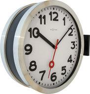 NeXtime NE-3217 Wandklok Dia. 38 Cm, Aluminium/glas, Wit NeXtime NE-3217 Wandklok Dia. 38 Cm, Aluminium/glas, Wit