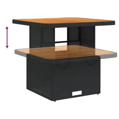 3-delige Tuinset met kussens poly rattan zwart