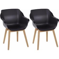 Hartman Sophie Studio Teak dining armstoel Black Hartman Sophie Studio Teak dining armstoel Black