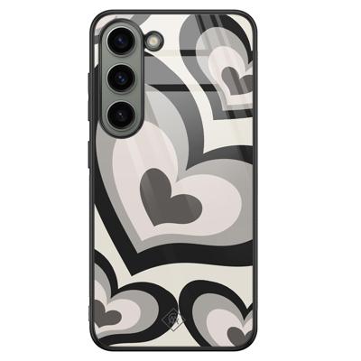Samsung Galaxy S23 glazen hardcase - Hart swirl zwart