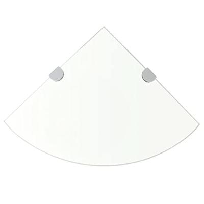 Hoekschap met chromen dragers transparant 25x25 cm glas