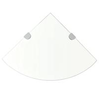 Hoekschap met chromen dragers transparant 25x25 cm glas - thumbnail